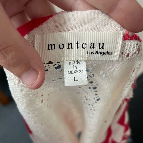 Monteau Stripe Blouse with Lace - Picture 4 of 4